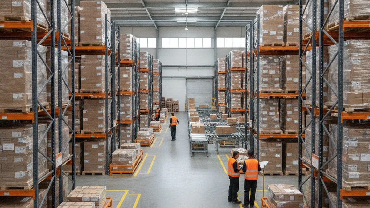 Entrepôt d'un prestataire logistique 3PL avec zones de préparation mutualisées entre plusieurs chargeurs